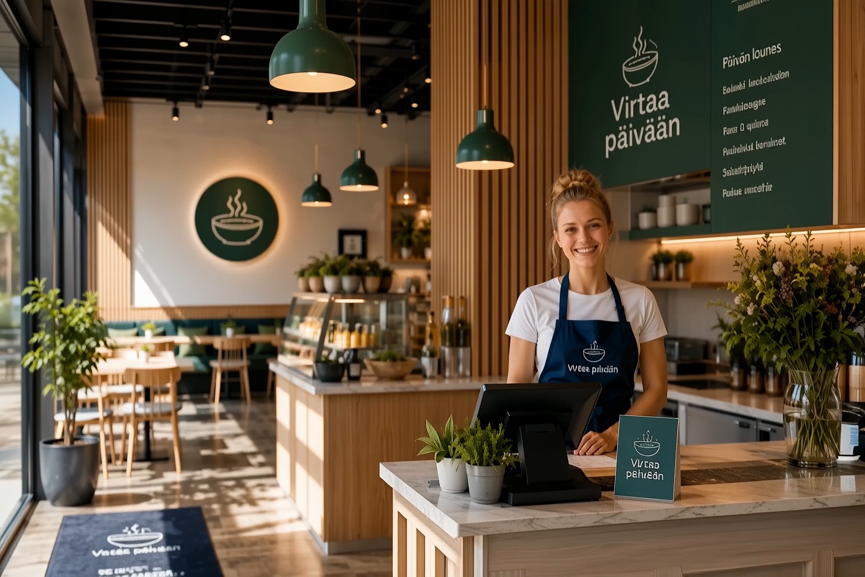 Virtaa päivään -lounaskahvilan tunnelma